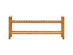 vidaXL Schuhregal mit 2 Etagen 100x27x40 cm Massivholz Eiche 331748