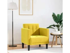 Sessel^vidaXL Sessel mit Armlehnen Gelb 53 cm Samt 4100558