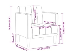 Sessel^vidaXL Sessel mit Armlehnen Gelb 53 cm Samt 4100558