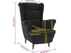 vidaXL Sessel Schwarz Samt Modell 3