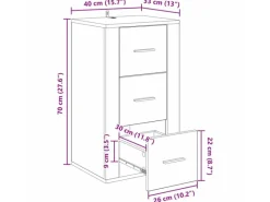 Kommode^vidaXL Sideboard Artisan-Eiche 40 x 33 x 70 cm Holzwerkstoff 881001