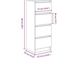 vidaXL Sideboard Artisan-Eiche 37,5x35x99 cm Holzwerkstoff 861705