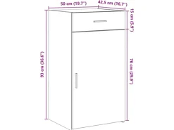 vidaXL Sideboard Eiche Handwerklich 50 x 42,5 x 93 cm Holzwerkstoff 868760
