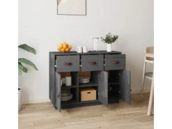 vidaXL Sideboard Grau 100x40x75 cm Massivholz Kiefer 820149