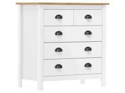 vidaXL Sideboard Hill Weiß 79x40x80 cm Massivholz Kiefer 288918