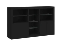 Sideboards^vidaXL Sideboard mit LED-Leuchten Schwarz 162x37x100 cm 3209171