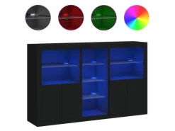 Sideboards^vidaXL Sideboard mit LED-Leuchten Schwarz 162x37x100 cm 3209171