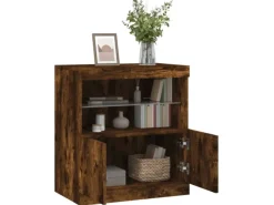 vidaXL Sideboard mit LED-Leuchten Räuchereiche 60x37x67 cm 836655