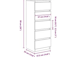 Sideboards^vidaXL Sideboard mit Schubladen Schwarz Eichen-Optik 37,5x35x99 cm 861761