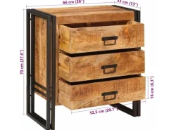 Sideboards^vidaXL Sideboard mit Schubladen Braun 66 x 33 x 70 cm Massivholz Mango 4016718