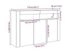 Sideboards^vidaXL Sideboard 116 x 30 x 75 cm Holzwerkstoff 3333877