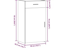 Sideboards^vidaXL Sideboard Schwarz 50x42,5x93 cm Holzwerkstoff 846293