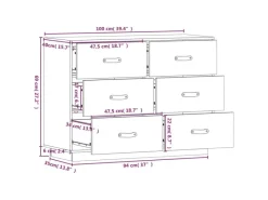 Sideboards^vidaXL Sideboard 100x40x75 cm Massivholz Kiefer 820146