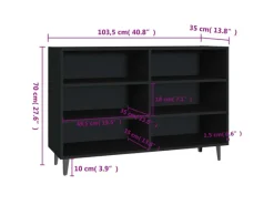 Sideboards^vidaXL Sideboard Schwarz 103,5x35x70 cm Holzwerkstoff 806041