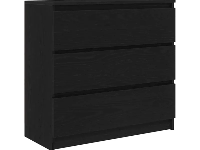 vidaXL Sideboard Schwarz Eichen-Optik 80x35x76 cm Holzwerkstoff 861734