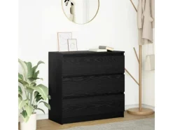 vidaXL Sideboard Schwarz Eichen-Optik 80x35x76 cm Holzwerkstoff 861734