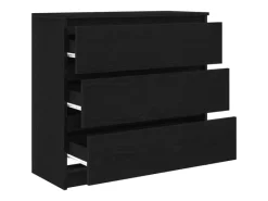 vidaXL Sideboard Schwarz Eichen-Optik 80x35x76 cm Holzwerkstoff 861734