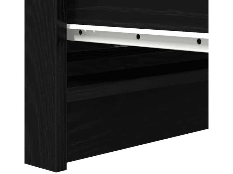 vidaXL Sideboard Schwarz Eichen-Optik 80x35x76 cm Holzwerkstoff 861734