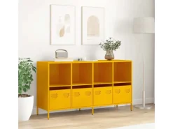 vidaXL Sideboard Senf 135x39x73,5 cm Kaltgewalzter Stahl 3307164