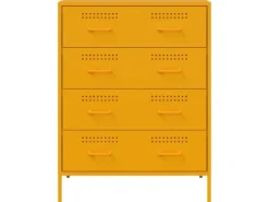 vidaXL Sideboard Senf 68x39x89 cm Stahl 842985