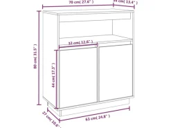 Kommode^vidaXL Sideboard 70x34x80 cm Massivholz Kiefer 814384