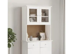 Vitrinen^vidaXL Sideboard-Aufsatz ALTA 77x30x92 cm Massivholz Kiefer 353946