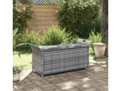 Sitzbänke^vidaXL Sitzbank mit Stauraum und Kissen 138 cm Poly Rattan 45809