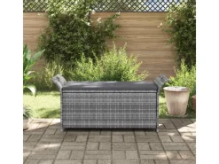 Sitzbänke^vidaXL Sitzbank mit Stauraum und Kissen 138 cm Poly Rattan 45809