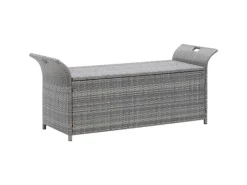 Sitzbänke^vidaXL Sitzbank mit Stauraum und Kissen 138 cm Poly Rattan 45809