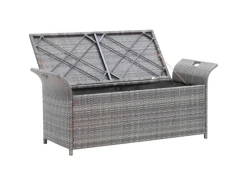 Sitzbänke^vidaXL Sitzbank mit Stauraum und Kissen 138 cm Poly Rattan 45809