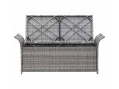 Sitzbänke^vidaXL Sitzbank mit Stauraum und Kissen 138 cm Poly Rattan 45809