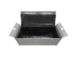 Sitzbänke^vidaXL Sitzbank mit Stauraum und Kissen 138 cm Poly Rattan 45809