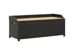 Sitzbänke^vidaXL Sitzbank mit Stauraum 120 cm Poly Rattan Schwarz