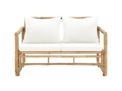vidaXL 2-Sitzer Gartensofa mit Polstern Bambus