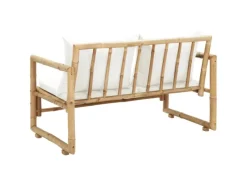 vidaXL 2-Sitzer Gartensofa mit Polstern Bambus