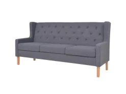 vidaXL 3-Sitzer Sofa Stoff Grau