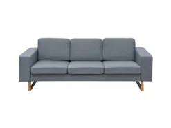 Sofas^vidaXL 3-Sitzer Sofa Stoff Hellgrau