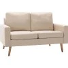 Sofas^vidaXL 2-Sitzer-Sofa Creme Stoff