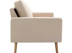 Sofas^vidaXL 2-Sitzer-Sofa Creme Stoff
