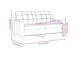 vidaXL 2-Sitzer-Sofa Gelb 140 cm Samt 2153265