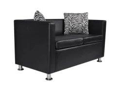 vidaXL 2-Sitzer-Sofa Kunstleder Schwarz Modell 1