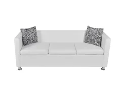 Sofas^vidaXL 3-Sitzer-Sofa Kunstleder Weiß