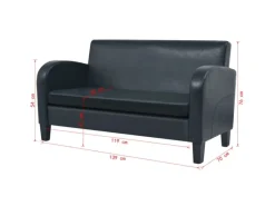 Sofas^vidaXL 2-Sitzer-Sofa Kunstleder Schwarz