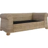 vidaXL 2-Sitzer-Sofa mit Kissen Natur Rattan