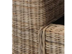 vidaXL 2-Sitzer-Sofa mit Kissen Natur Rattan