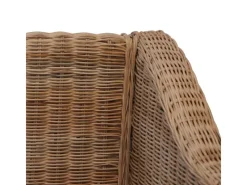 vidaXL 3-Sitzer-Sofa mit Polstern Natürliches Rattan Modell 1
