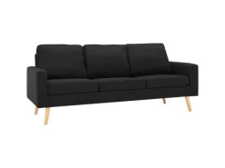vidaXL 3-Sitzer-Sofa Schwarz Stoff Modell 4