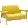 Sofas^vidaXL 2-Sitzer-Sofa Stoff Gelb Modell 3