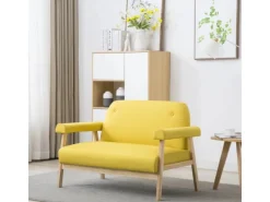 Sofas^vidaXL 2-Sitzer-Sofa Stoff Gelb Modell 3