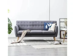 Sofas^vidaXL 3-Sitzer-Sofa Stoff 172x70x82 cm Hellgrau